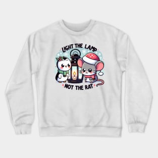 Whimsical Kawaii Christmas Lantern and Friends Crewneck Sweatshirt